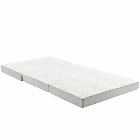 MODWAY FURNITURE 4 H x 80 W x 39 L in. Relax Tri-Fold Mattress, White MOD-5781-WHI